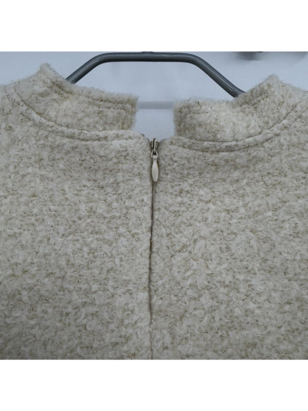 Hyacinth House by Tuckernuck Cream Metallic Boucle Puff Sleeve Sweater Top sz S - Picture 10 of 12